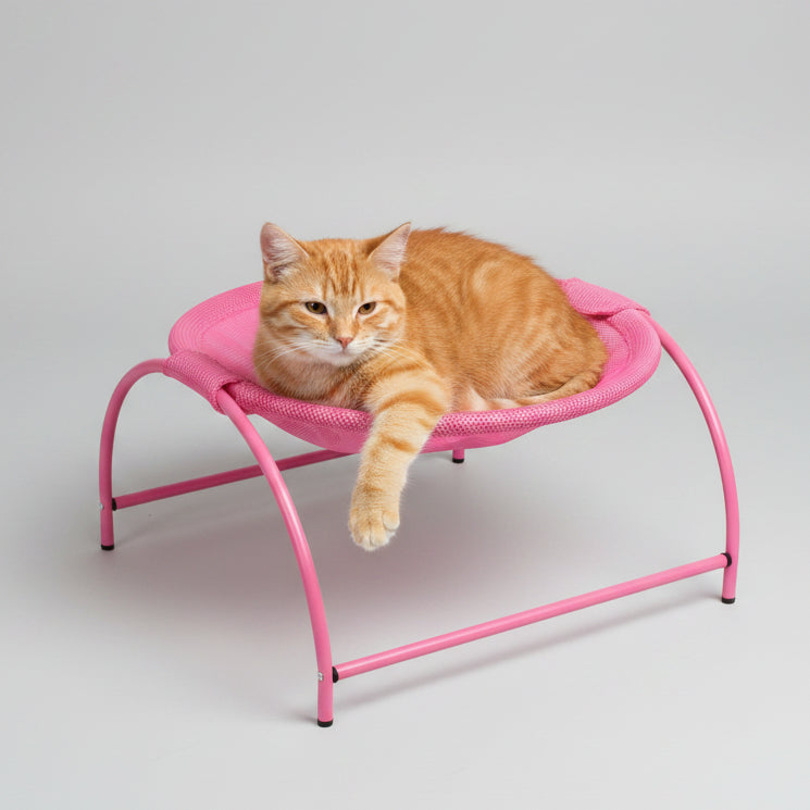 Lit Hamac Surélevé pour Chat | Couchage Respirant Rafraîchissant