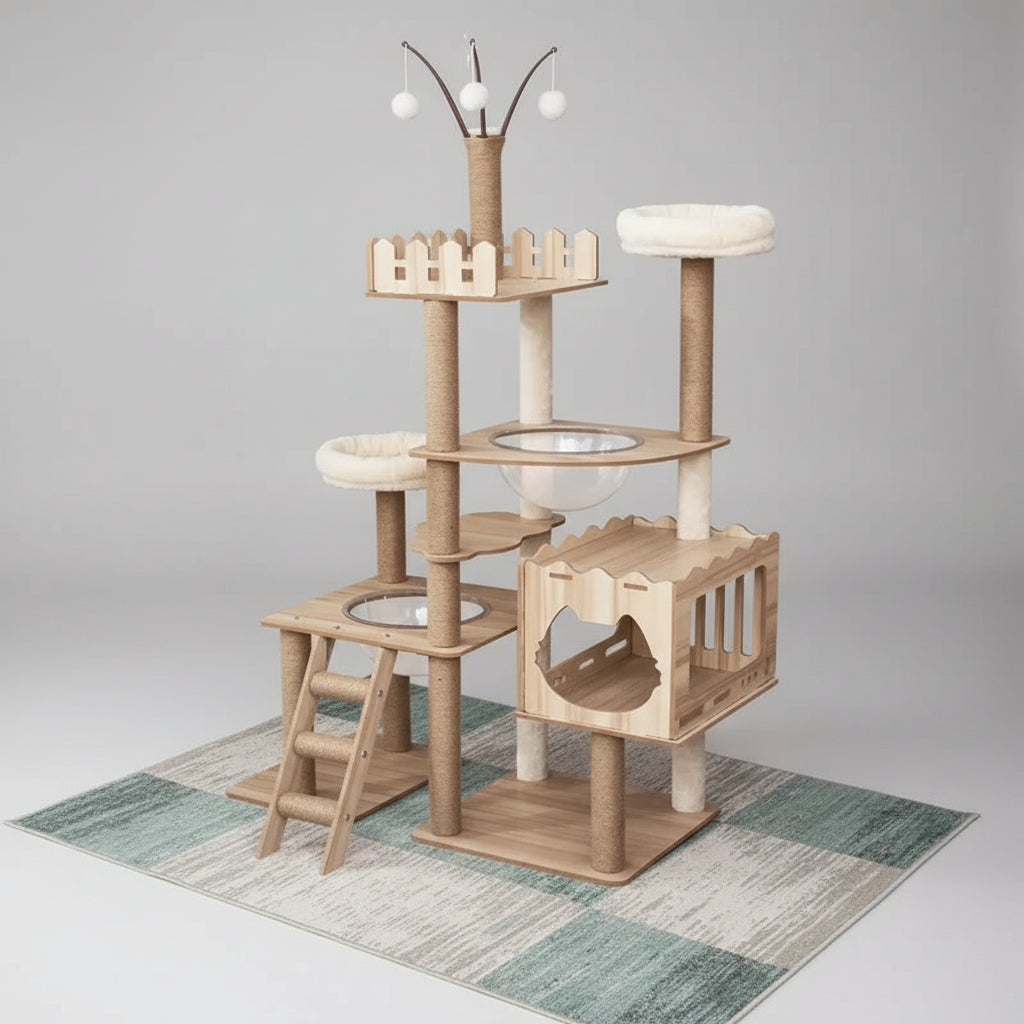 Arbre à Chat design en Bois -SPACE X