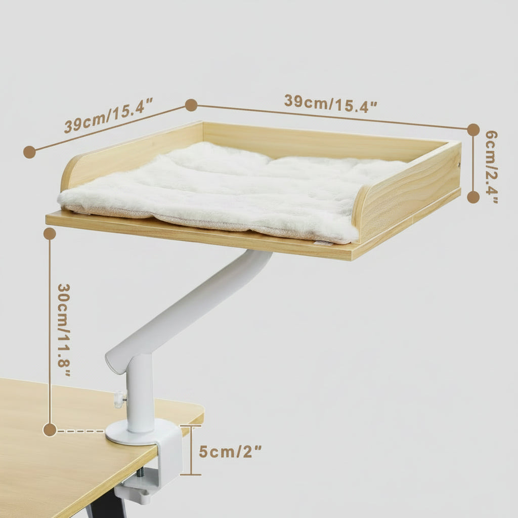 Lit de Bureau pour Chat Rotatif 360° – Panier Suspendu