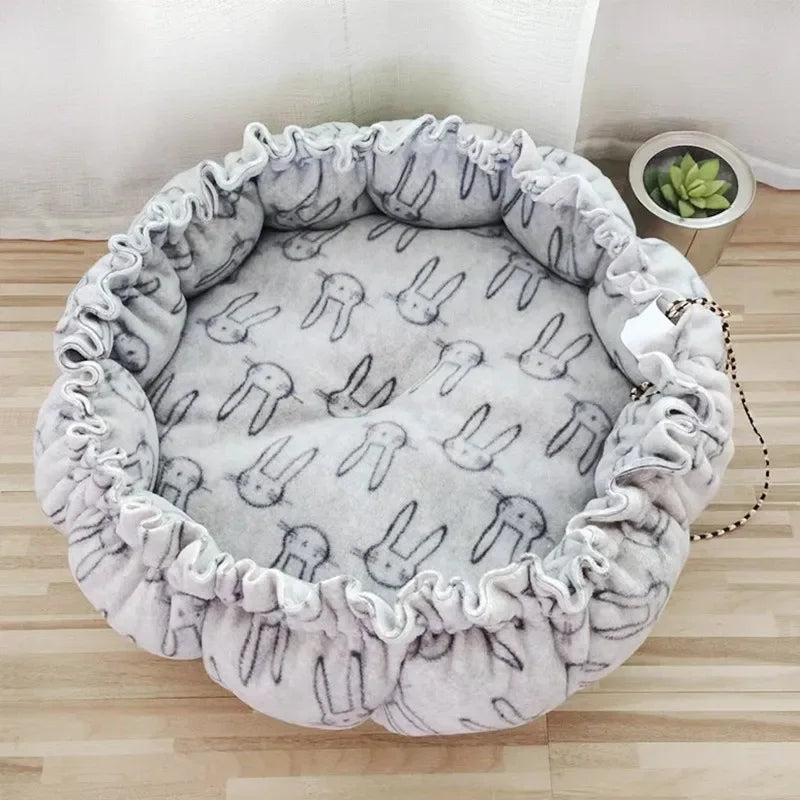 Panier Cordon Coulissant pour Chat | Coussin 2-en-1