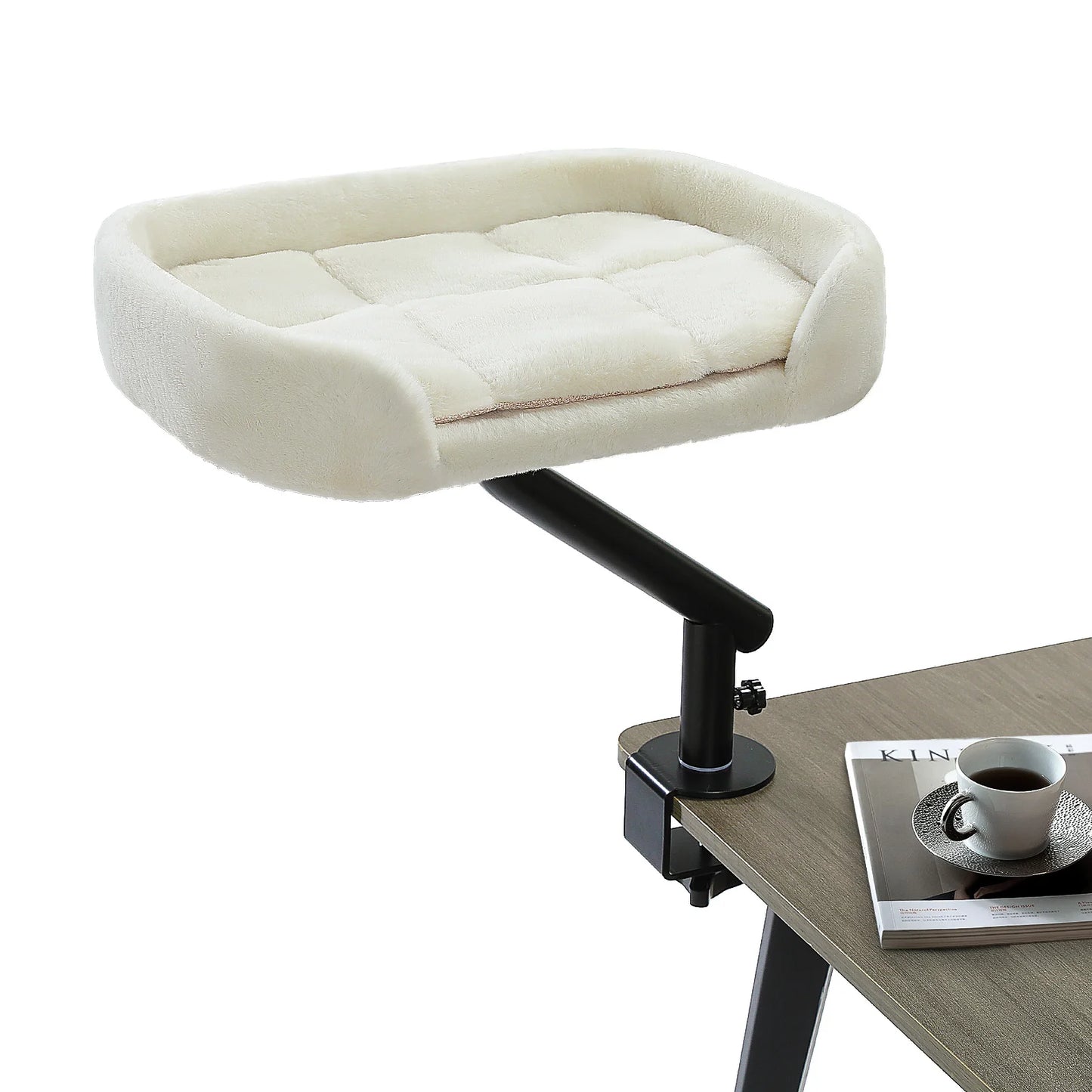 Lit de Bureau pour Chat Rotatif 360° – Panier Suspendu