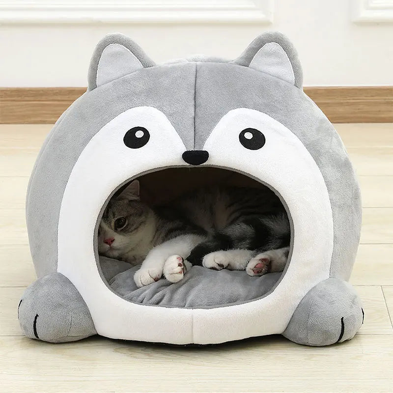 Panier pour Chat en Peluche Ultra-Douce – Coussin Sofa